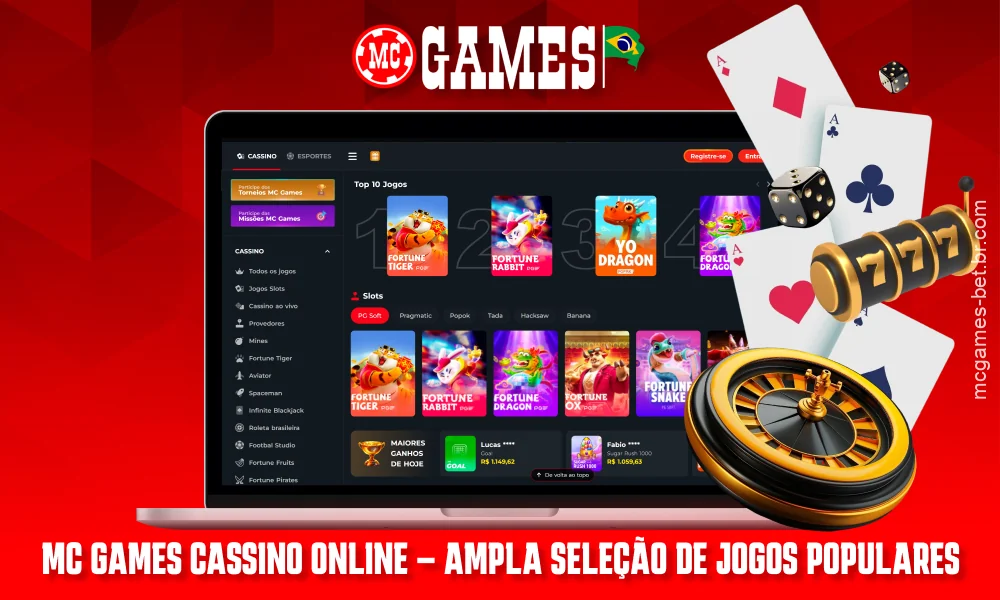 O cassino online MC Games oferece centenas de jogos, incluindo caça-níqueis, jogos de mesa, cassino ao vivo e jackpots progressivos