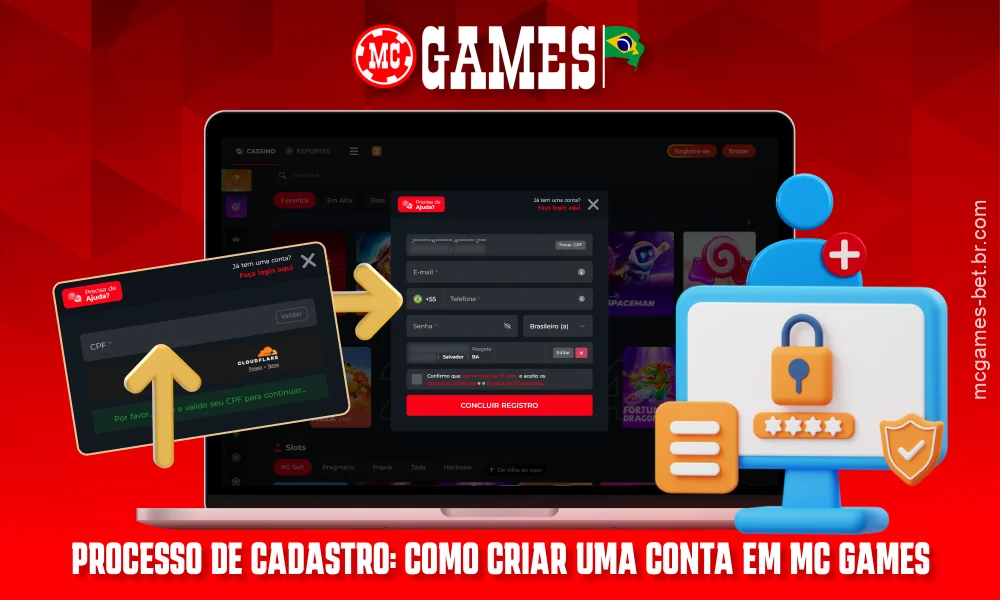 Para se cadastrar no MC Games, os jogadores do Brasil só precisam inserir o CPF e preencher os dados pessoais